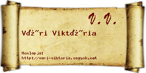 Vári Viktória névjegykártya